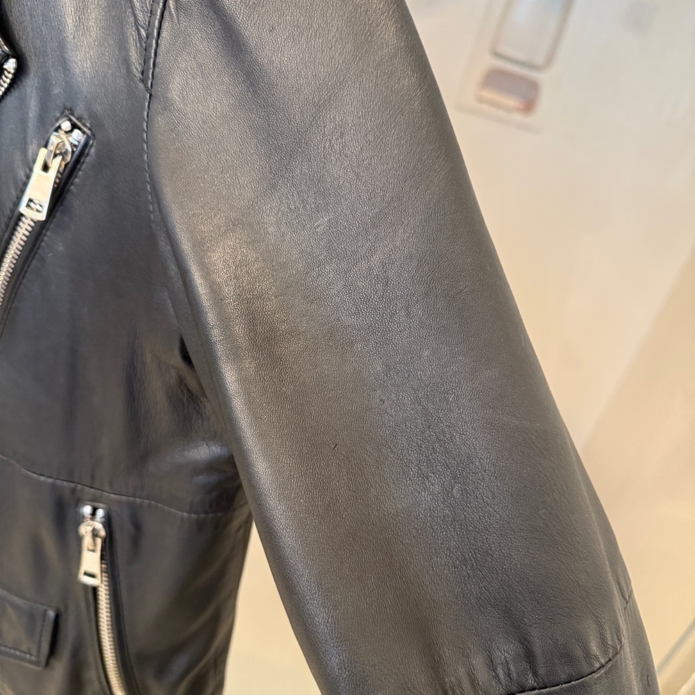 Men's Black Leather Jacket - Picture 7 of 13